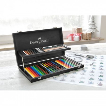 53-Pieces Art & Graphic Compendium in Wooden Case